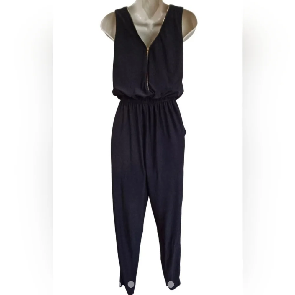 Forever21 Sexy Gild Zipper & Black Jumper Romper Size S - Picture 10 of 12